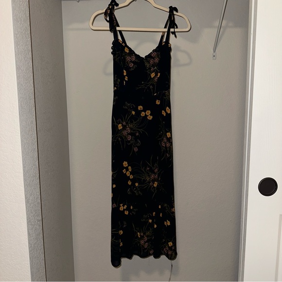 Reformation Black Floral Maxi Dress with Yellow Accents - Picture 9 of 14